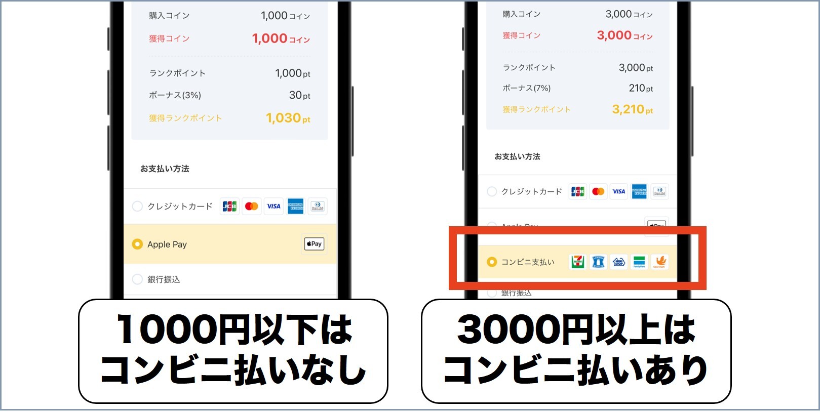 オリパワン コンビニ払い