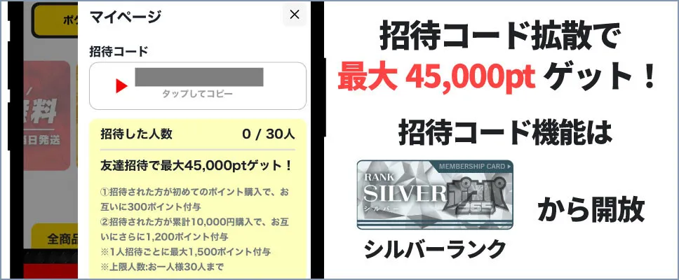 ポケパ365-招待コード拡散で45,000ptゲット