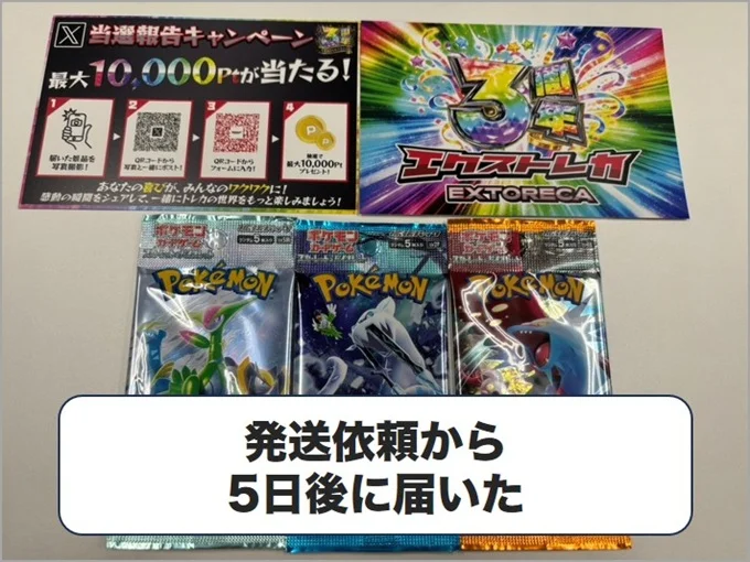 エクストレカ発送依頼から届くまで