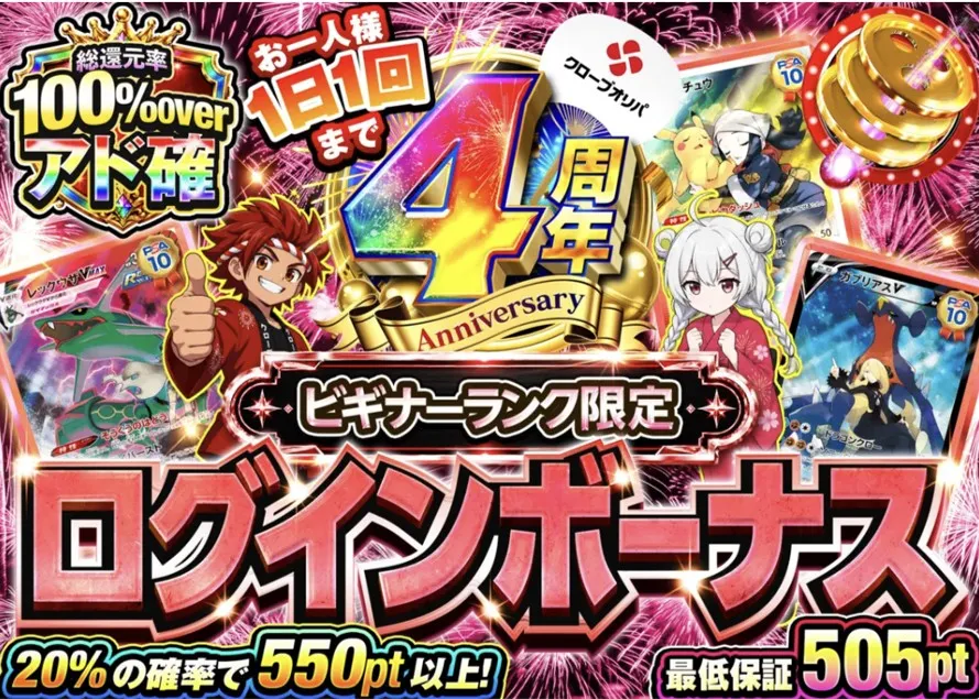 クローブオリパログインボーナス
