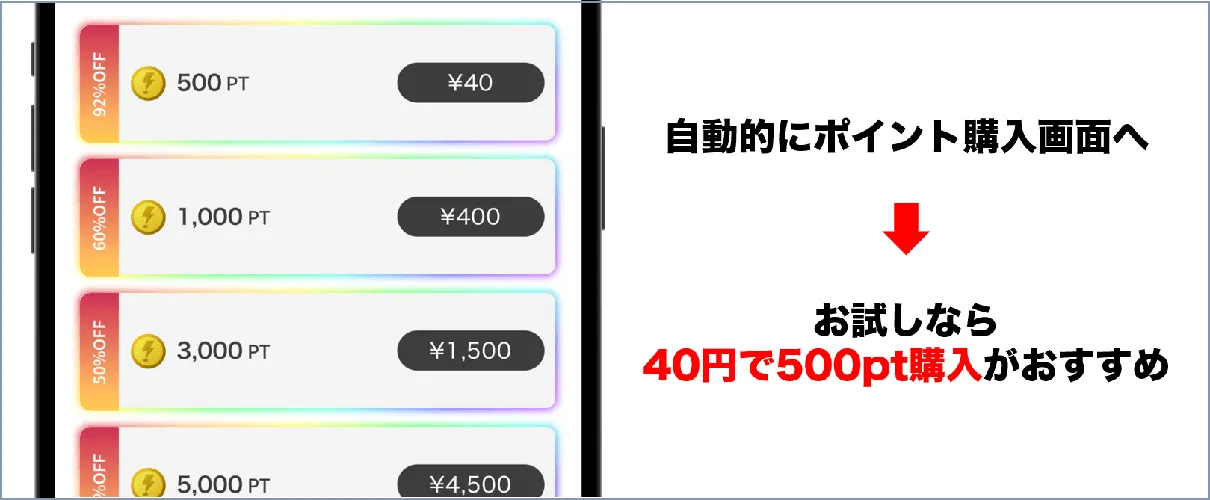 初めての課金を済ませる