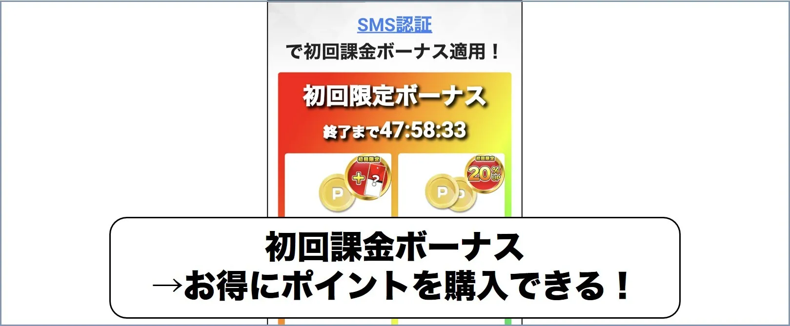 初回ポイント購入は最大20%増量
