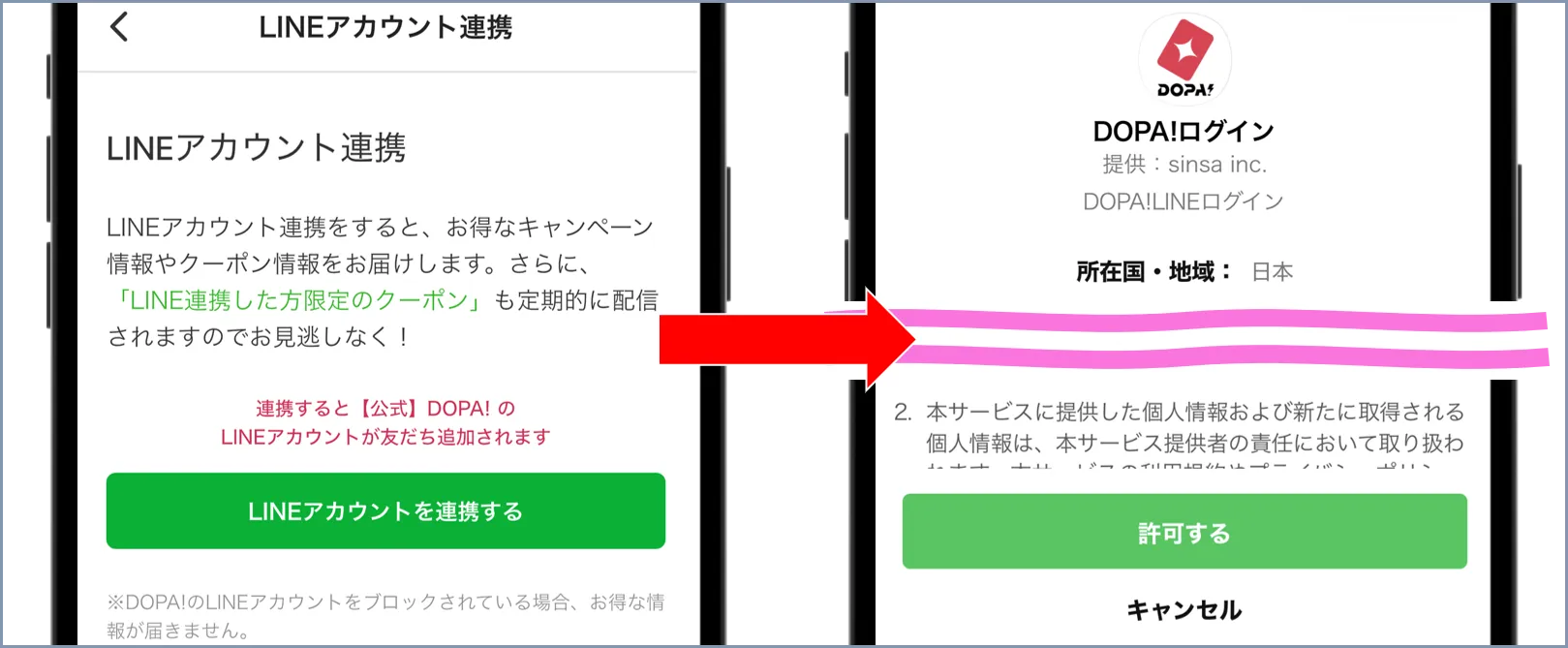 DOPAオリパLINE連携手順の2