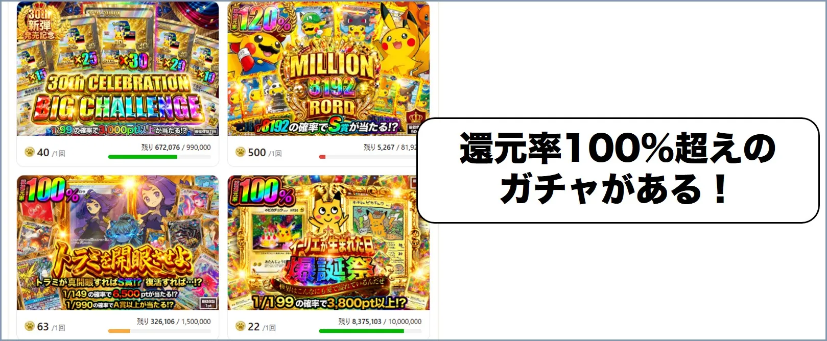 TORAオリパ還元率100%超えオリパがある
