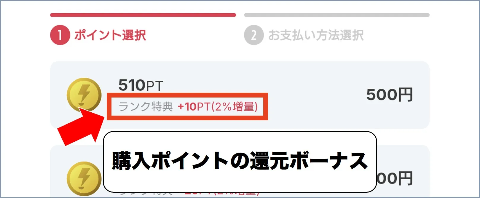 購入ポイントの還元ボーナスがある